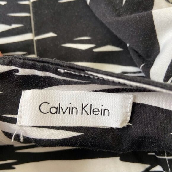 Calvin Klein black white dress bodycon sleeveless stretch flattering pencil 10 - Picture 3 of 13